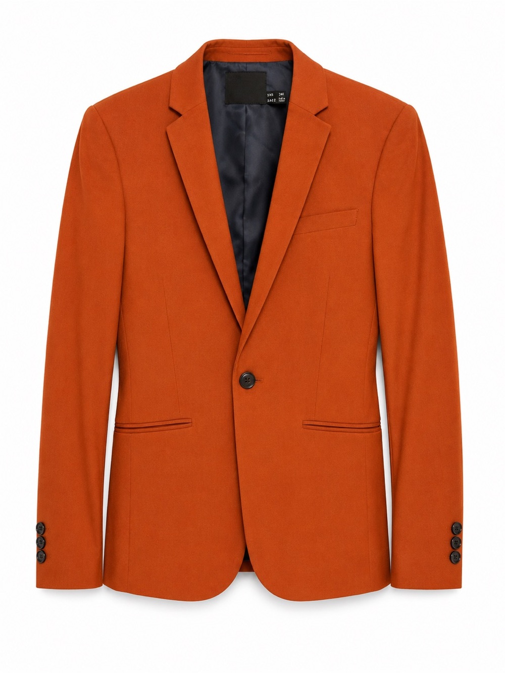 ASOS Rust Orange Slim Fit Blazer‎ Jacket 34 Tailored Statement Piece